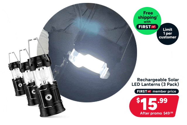 Rechargeable Solar LED Lanterns (3 Pack)