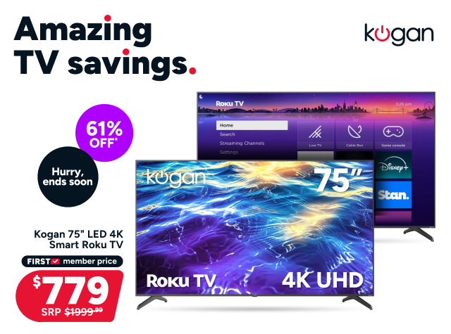 Kogan 75inch LED 4K Smart Roku TV