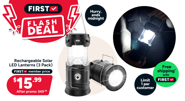 Rechargeable Solar LED Lanterns (3 Pack)