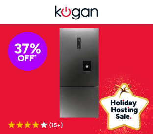 Kogan 412L Bottom Mount Fridge with Water Dispenser (Dark Stainless Steel) Product Image