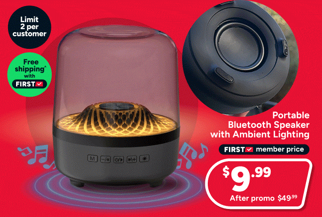 Portable Bluetooth Speaker with Ambient Lighting