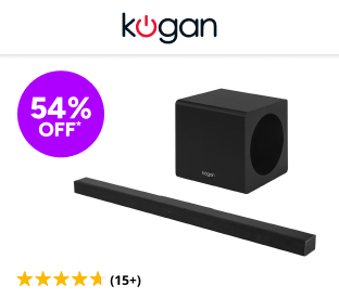 Kogan 2.1 Channel 160W Dolby Slim Soundbar with Wireless Subwoofer Product Image