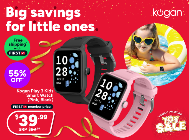 Kogan Play 3 Kids Smart Watch (Pink, Black)