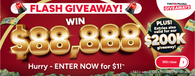 Win $88,888 tax-free cash