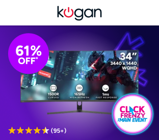 Kogan Infinity 34" Curved Ultrawide WQHD 165Hz 1ms Freesync Gaming Monitor Product Image