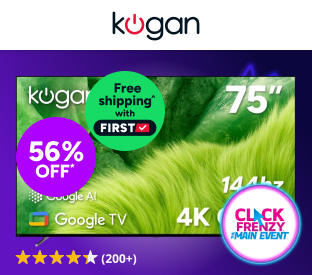 Kogan 75" QLED 4K 144Hz Smart AI Google TV Product Image