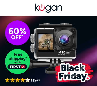 Kogan 4K Dual Screen Wi-Fi Action Camera with Waterproof Case Product Image