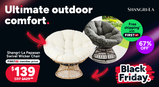 Shangri-La Papasan Swivel Wicker Chair