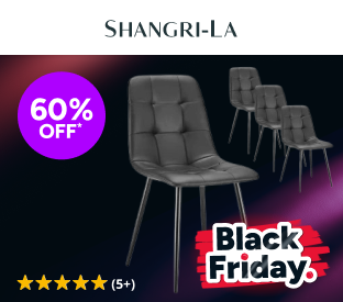 Set of 4 Shangri-La Dover Dining Chairs (Charcoal, PU Leather) Product Image