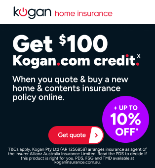 Kogan Home Insurance Black Friday - Get $100 Kogan.com credit X