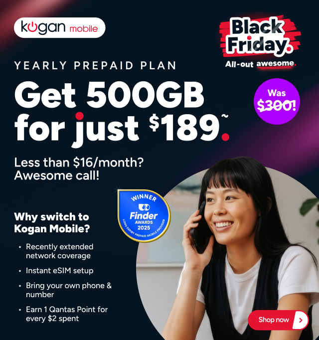 Kogan Mobile Black Friday - 500GB for $189~