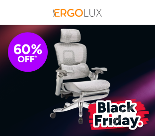 Ergolux Elite Ergonomic Mesh Office Chair with Footrest (Grey) Product Image