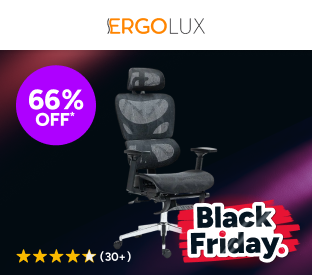 Ergolux Plus Ergonomic Mesh Office Chair with Footrest (Black) Product Image