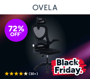 Ovela Student Mesh Office Chair with Head Rest (Black) Product Image