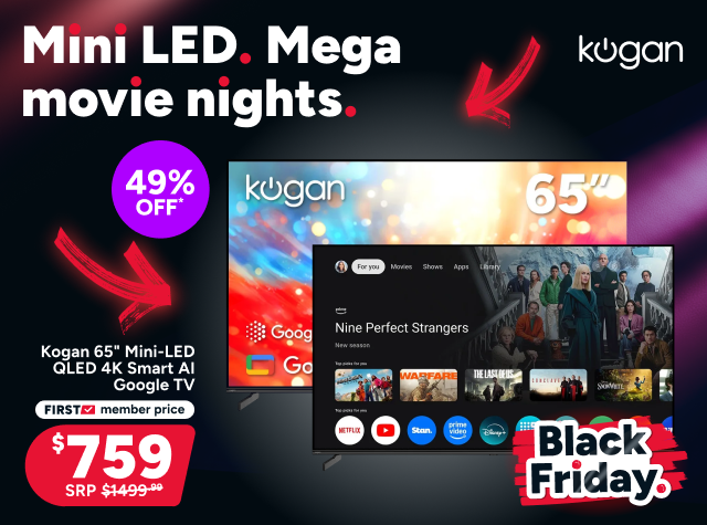 Kogan 65" Mini-LED QLED 4K Smart AI Google TV