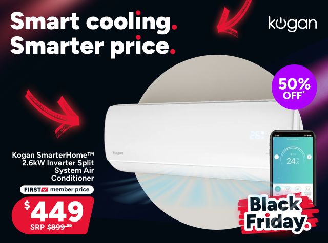 Kogan SmarterHome™ 2.6kW Inverter Split System Air Conditioner (Reverse Cycle)