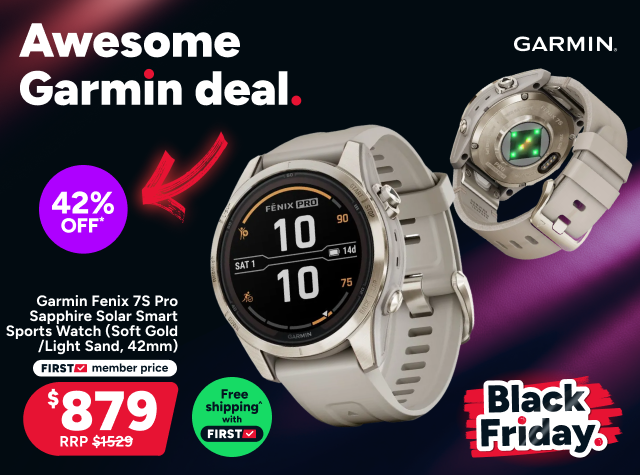 Garmin Fenix 7S Pro Sapphire Solar Smart Sports Watch (Soft Gold with Light Sand Band, 42mm)