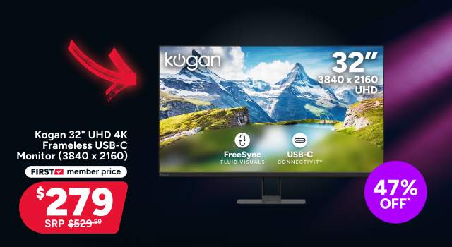 Kogan 32" UHD 4K Frameless USB-C Monitor (3840 x 2160)