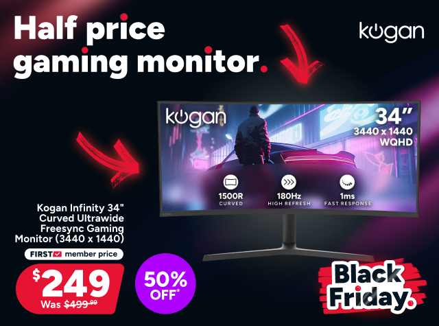 Kogan Infinity 34" Curved Ultrawide WQHD 180Hz Freesync Gaming Monitor (3440 x 1440)