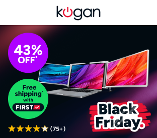 Kogan XPRESSO 14" Full HD Pro Dual Screen Tri-Fold Portable Monitor for 14” - 17” Laptops (1920 x 1080) Product Image