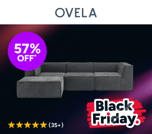 Ovela Softly 3 Seater Compressed Modular Sofa with Ottoman (Charcoal) Product Image