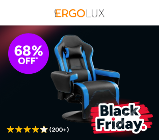 Ergolux Hotshot Recliner Gaming Office Chair (Black/Blue) Product Image