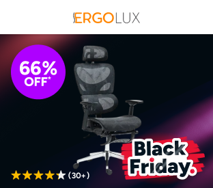 Ergolux Plus Ergonomic Mesh Office Chair with Footrest (Black) Product Image