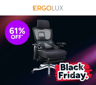Ergolux Elite Ergonomic Foam Office Chair with Footrest (Black) Product Image