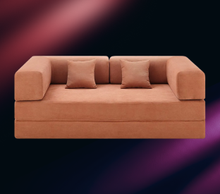Ovela Mia 3 Seater Corduroy Compressed Sofa Bed (Clay Red) Product Image