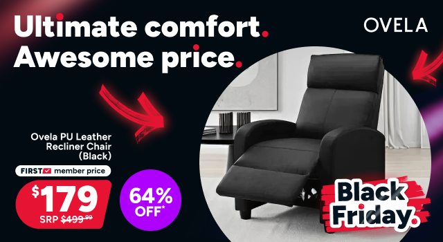 Ovela PU Leather Recliner Chair (Black)