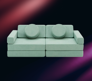 Ovela 14 Piece Modular Double Kids Play Sofa (Sage Green) Product Image