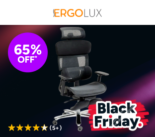 Ergolux Pro Max Ergonomic Mesh Office Chair with Footrest (Black) Product Image