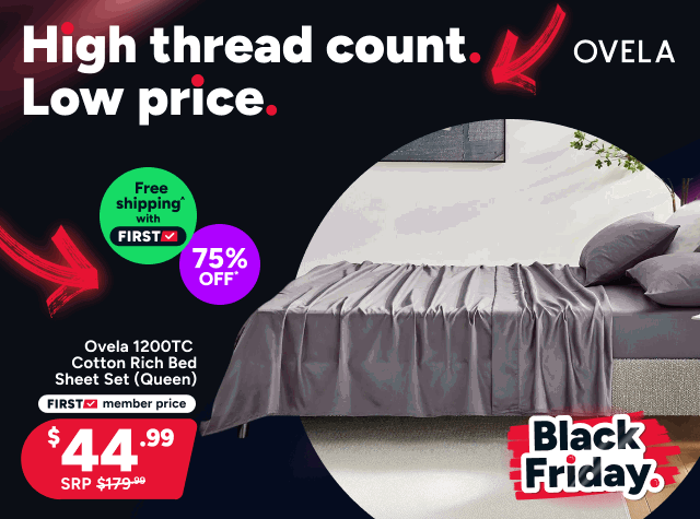 Ovela 1200TC Cotton Rich Bed Sheet Set (Queen)