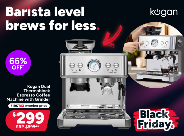 Kogan Dual Thermoblock Espresso Coffee Machine with Grinder