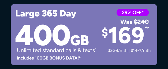 Kogan Mobile Black Friday - 400GB for $169~