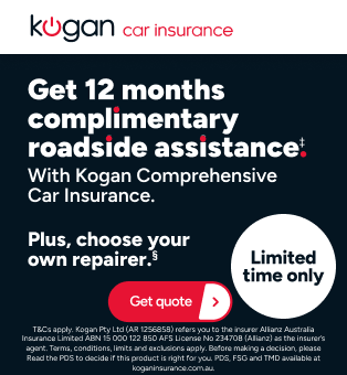 Kogan Car Insurance Black Friday - 12 months complimentary roadside assistance ‡