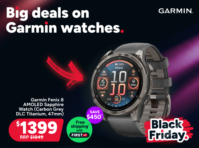 Garmin Fenix 8 AMOLED Sapphire Smart Sports Watch (Carbon Grey DLC Titanium with Black and Pebble Grey Band, 47mm)