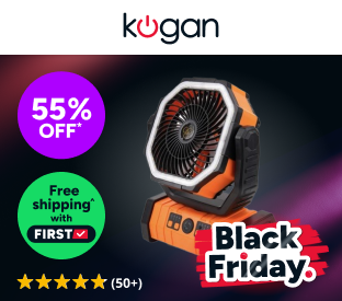 Kogan Cordless Rechargeable Fan with Light and Power Bank Product Image