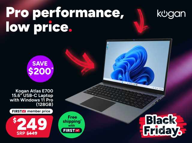 Kogan Atlas E700 15.6" USB-C Laptop with Windows 11 Pro (128GB)
