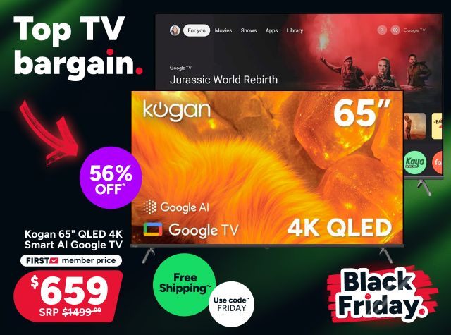 Kogan 65" QLED 4K Smart AI Google TV