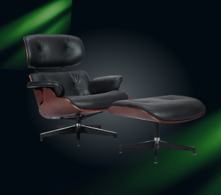 Matt Blatt Eames Premium Replica Leather Lounge Chair and Ottoman Product Image