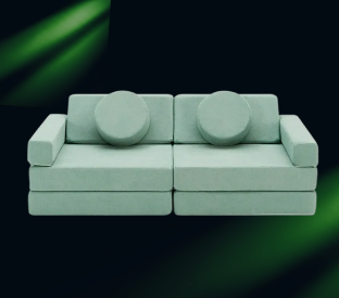 Ovela 14 Piece Modular Double Kids Play Sofa (Sage Green) Product Image