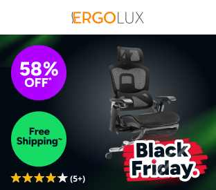 Ergolux Elite Ergonomic Mesh Office Chair with Footrest (Black) Product Image