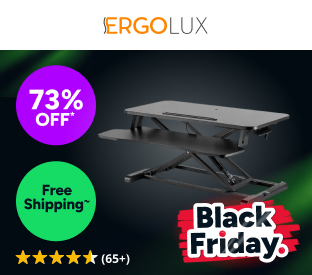 Ergolux Pro Height Adjustable Sit Stand Desk Riser 80cm (Black) Product Image