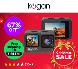 Kogan 4K Dual Touchscreen 21m Waterproof Action Camera Product Image