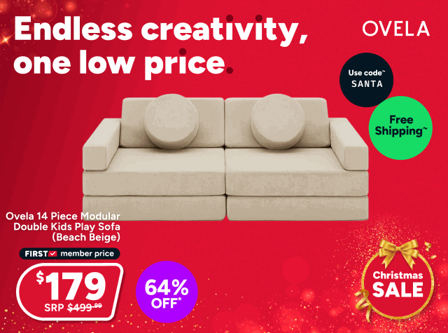 Ovela 14 Piece Modular Double Kids Play Sofa (Beach Beige)