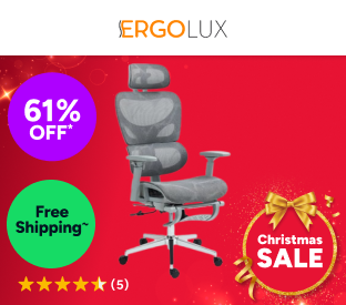Ergolux Plus Ergonomic Office Chair with Footrest (Grey) Product Image