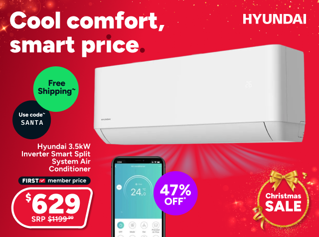 Hyundai 3.5kW Inverter Smart Split System Air Conditioner (Reverse Cycle)