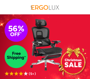 Ergolux Elite Ergonomic Mesh Office Chair with Footrest (Black) Product Image