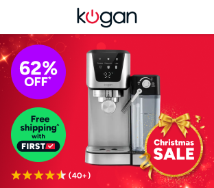 Kogan Dual Thermoblock Espresso Coffee Machine with Milk Frother Product Image